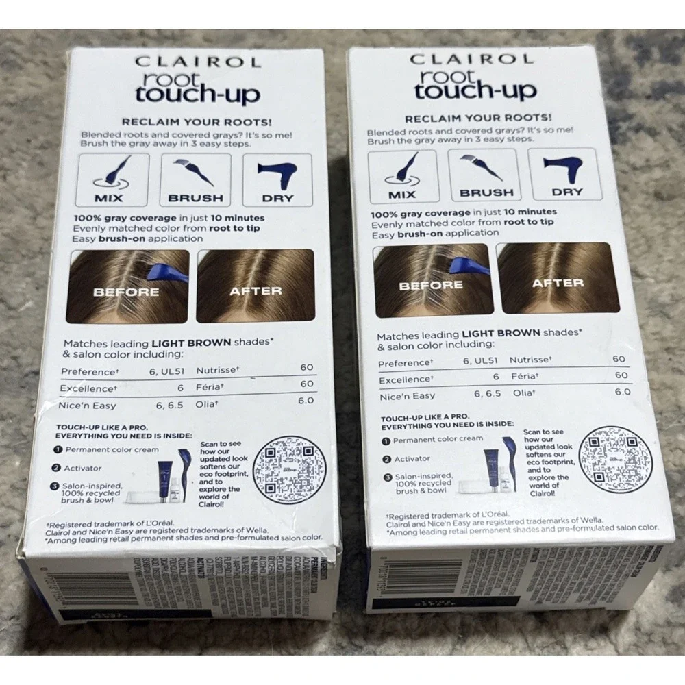 2 Pack Clairol Root Touch-Up Colorblend Permanent Color #6 Light Brown